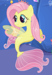 Size: 285x408 | Tagged: safe, artist:user15432, fluttershy, pegasus, pony, seapony (g4), g4, my little pony: the movie, enjoy dressup, fin wings, fins, fish tail, sea ponies, seaponified, seapony fluttershy, solo, species swap, wings