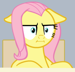 Size: 900x871 | Tagged: safe, artist:grapefruitface1, derpibooru exclusive, fluttershy, pony, g4, marks for effort, faic, female, floppy ears, i mean i see, serious, serious face, show accurate, solo