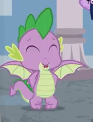 Size: 324x423 | Tagged: safe, screencap, spike, dragon, g4, marks for effort, cropped, male, smiling, winged spike, wings