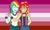 Size: 1242x746 | Tagged: safe, artist:horsegirlpodcast, rainbow dash, sunset shimmer, equestria girls, g4, female, lesbian, lesbian pride flag, no nose, pride, pride flag, pride month, shipping, sunsetdash