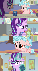 Size: 960x1800 | Tagged: safe, edit, edited screencap, editor:lyinx, screencap, cozy glow, starlight glimmer, pony, g4, marks for effort, absurd, comic, cup, dialogue, discovery family logo, female, filly, i am your father, i mean i see, insane troll logic, magic, mare, meme, screencap comic, star wars, star wars: the empire strikes back, text, what a twist