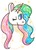 Size: 714x986 | Tagged: safe, artist:swineburst, princess celestia, pony, g4, disembodied head, doodle, female, mare, one eye closed, simple background, sparkles, white background