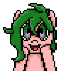 Size: 300x300 | Tagged: safe, artist:nukepony360, oc, oc only, oc:dankflank, pony, heart eyes, pixel art, simple background, solo, transparent background, wingding eyes