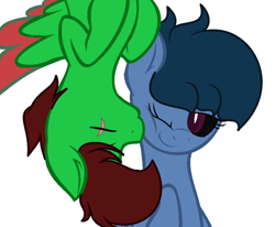 Size: 960x790 | Tagged: safe, artist:slenderdash, oc, oc:faith, oc:minty light, cute, kissing