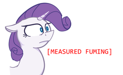 Size: 2247x1388 | Tagged: safe, artist:niteax, rarity, pony, unicorn, g4, angry, descriptive noise, female, simple background, solo, white background