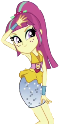 Size: 373x774 | Tagged: safe, edit, edited screencap, editor:ponyfan228, screencap, sour sweet, dance magic, equestria girls, equestria girls specials, g4, armpits, clothes, disco dress, female, freckles, not a vector, ponytail, simple background, skirt, solo, transparent background
