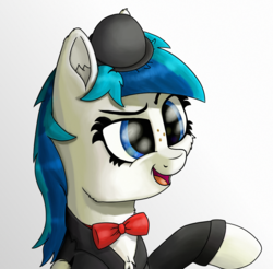 Size: 2169x2134 | Tagged: safe, artist:nuxersopus, oc, oc only, pony, bow, cheek fluff, chest fluff, clothes, hat, high res, solo, suit