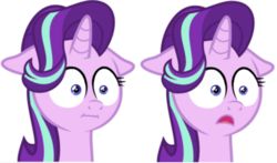 Size: 800x470 | Tagged: safe, artist:ljdamz1119, starlight glimmer, pony, unicorn, g4, marks for effort, :i, faic, female, floppy ears, i mean i see, mare, open mouth, reaction image, simple background, solo, surprised, white background