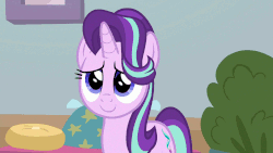 Size: 960x540 | Tagged: safe, edit, screencap, starlight glimmer, pony, unicorn, g4, marks for effort, adorable face, animated, blushing, cute, daaaaaaaaaaaw, female, gif, glimmerbetes, loop, smiling, solo, sweet dreams fuel, weapons-grade cute