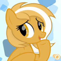 Size: 2625x2625 | Tagged: safe, artist:potato22, oc, oc only, oc:mareota, pony, bust, high res, looking back, open mouth, recolor, simple background, solo, too much orange, vector