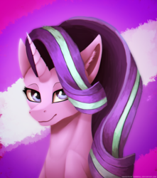 Size: 1024x1156 | Tagged: safe, artist:equestrian-downfall, starlight glimmer, pony, unicorn, g4, female, looking at you, mare, smiling, solo