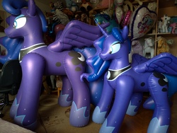 Size: 4032x3024 | Tagged: safe, artist:arniemkii, princess luna, alicorn, inflatable pony, pony, unicorn, g4, bootleg, hongyi, inflatable, inflatable toy, inflation, irl, photo, size difference