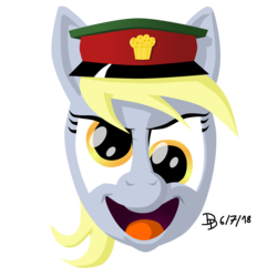 Size: 1200x1200 | Tagged: safe, artist:darkdabula, derpy hooves, pony, g4, female, military uniform, simple background, solo, transparent background