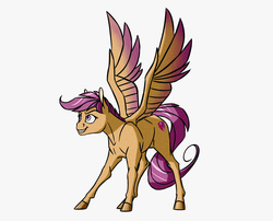 Size: 2936x2368 | Tagged: safe, artist:akweer, scootaloo, pegasus, pony, g4, female, grin, high res, simple background, smiling, solo, spread wings, white background, wings
