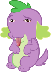 Size: 995x1396 | Tagged: safe, edit, spike, spike the regular dog, dog, equestria girls, g4, eye, eyes, male, simple background, sitting, solo, tongue out, transparent background, wat