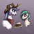 Size: 931x931 | Tagged: safe, artist:bigrigs, princess celestia, oc, oc:benis, pony, g4, applestia, birthday, birthday cake, cake, cowboy hat, definitely not celestia, food, hat, not celestia, stetson, wild westia