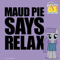 Size: 960x960 | Tagged: safe, maud pie, g4, official, facebook, frankie goes to hollywood, looking at you