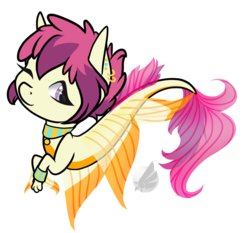 Size: 2661x2480 | Tagged: safe, artist:oneiria-fylakas, oc, oc only, seapony (g4), chibi, female, high res, one eye closed, simple background, solo, transparent background, wink