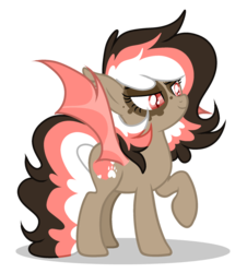Size: 1024x1134 | Tagged: safe, artist:mintoria, oc, oc only, oc:maximum bark, bat pony, pony, female, mare, raised hoof, side view, simple background, solo, transparent background