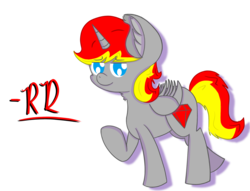 Size: 1660x1270 | Tagged: safe, artist:rubydeluxe, derpibooru exclusive, oc, oc only, oc:rd, alicorn, pony, alicorn oc, cute, cutie mark, ear fluff, horn, looking at you, male, neck fluff, shading, signature, simple background, solo, transparent, transparent background, wings