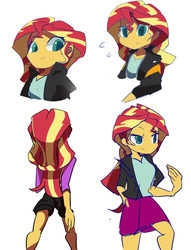 Size: 1256x1644 | Tagged: safe, artist:youhoujou, sunset shimmer, equestria girls, g4, clothes, female, jacket, leather jacket, simple background, solo