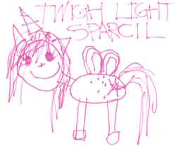 Size: 2860x2415 | Tagged: safe, artist:great-5, twilight sparkle, alicorn, pony, g4, female, high res, misspelling, simple background, solo, stylistic suck, traditional art, twilight sparkle (alicorn), you tried
