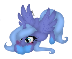 Size: 3160x2580 | Tagged: safe, artist:leanne264, artist:minelvi, princess luna, pony, g4, female, filly, high res, simple background, solo, transparent background, woona, younger