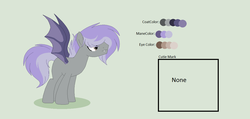 Size: 1200x572 | Tagged: safe, artist:roseloverofpastels, oc, oc only, oc:slate pie, bat pony, pony, male, parent:marble pie, parents:canon x oc, reference sheet, simple background, solo, stallion