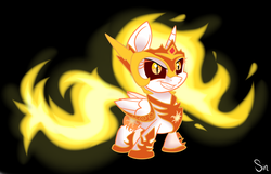 Size: 2729x1761 | Tagged: safe, artist:sintakhra, daybreaker, alicorn, pony, g4, armor, chibi, diabreaker, female, solo