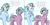 Size: 2032x1017 | Tagged: safe, artist:pastel-charms, oc, oc only, oc:champion, pony, blushing, chest fluff, descriptive noise, female, flirting, internal screaming, male, mare, offspring, parent:rainbow dash, parent:soarin', parents:soarindash, stallion