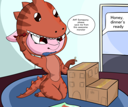 Size: 1704x1434 | Tagged: safe, artist:soarashighasyoucan, oc, oc only, dinosaur, anthro, clothes, color, simple, solo, suit