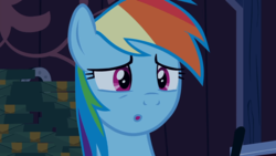 Size: 1920x1080 | Tagged: safe, screencap, rainbow dash, pony, 28 pranks later, g4, :o, female, open mouth, solo