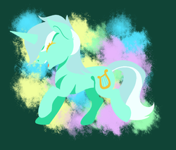 Size: 1000x850 | Tagged: safe, artist:everdale, lyra heartstrings, pony, unicorn, g4, abstract background, female, mare, smiling, solo