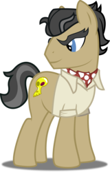 Size: 1024x1598 | Tagged: safe, artist:blah23z, doctor caballeron, filthy rich, earth pony, pony, g4, clothes, male, neckerchief, recolor, simple background, solo, stallion, transparent background