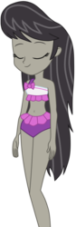 Size: 580x1735 | Tagged: safe, artist:ilaria122, edit, vector edit, octavia melody, equestria girls, g4, my little pony equestria girls: better together, belly button, bikini, clothes, eyes closed, female, midriff, simple background, smiling, solo, swimsuit, transparent background, vector, walking