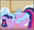 Size: 384x337 | Tagged: safe, artist:dekomaru, trixie, twilight sparkle, g4, cropped, cutie mark, female, implied pinkie pie, lesbian, ship:twixie, shipping