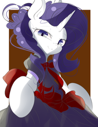 Size: 700x900 | Tagged: safe, artist:tohupo, rarity, pony, unicorn, g4, clothes, female, looking at you, mare, smiling, solo