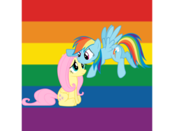 Size: 960x720 | Tagged: safe, fluttershy, rainbow dash, g4, female, gay pride flag, lesbian, love, pride, pride month, rainbow, ship:flutterdash, shipping