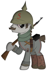 Size: 1948x3000 | Tagged: safe, artist:brony-works, part of a set, oc, oc only, pony, boots, facial hair, german, gun, male, military, military uniform, moustache, mud, pickelhaube, rifle, shoes, shovel, simple background, solo, stallion, transparent background, vector, weapon, world war i