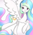 Size: 1330x1404 | Tagged: safe, artist:fotasy, princess celestia, pony, g4, female, misleading thumbnail, simple background, smiling, solo, white background