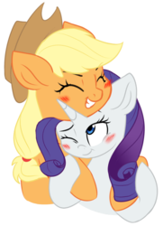 Size: 1280x1767 | Tagged: safe, artist:chub-wub, applejack, rarity, g4, blushing, cute, eyes closed, female, hug, jackabetes, lesbian, love, raribetes, ship:rarijack, shipping, simple background, transparent background