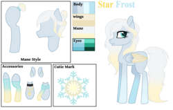 Size: 4076x2600 | Tagged: safe, artist:cindystarlight, oc, oc only, oc:star frost, pegasus, pony, female, mare, reference sheet, simple background, solo, transparent background, two toned wings
