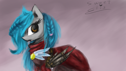 Size: 1920x1080 | Tagged: safe, artist:elisdoominika, oc, oc only, oc:sweet elis, pony, ambient.prologue, artificial wings, augmented, braid, cloak, clothes, mechanical wing, solo, wings