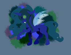Size: 1100x850 | Tagged: safe, artist:residentmedic, princess luna, queen chrysalis, changeling, g4, female, fusion, glowing, mare, solo