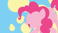 Size: 1920x1080 | Tagged: safe, artist:binkyt11, pinkie pie, earth pony, pony, g4, abstract background, female, inkscape, lineless, mare, simple background, solo, vector, wallpaper