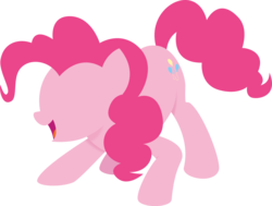 Size: 1000x756 | Tagged: safe, artist:binkyt11, pinkie pie, earth pony, pony, g4, .svg available, female, inkscape, lineless, mare, simple background, solo, svg, transparent background, vector