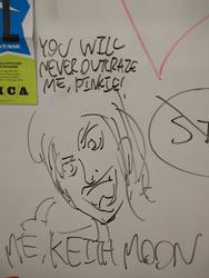 Size: 3120x4160 | Tagged: safe, barely pony related, i was bored, implied pinkie pie, keith moon, traditional art, whiteboard