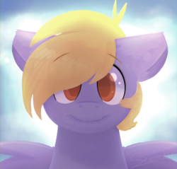 Size: 1460x1395 | Tagged: safe, artist:saveraedae, crackle pop, pony, g4, bust, looking at you, male, portrait, sky, solo