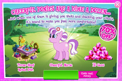 Size: 1520x1008 | Tagged: safe, gameloft, nurse sweetheart, pony, g4, advertisement, costs real money, female, game screencap, introduction card, solo