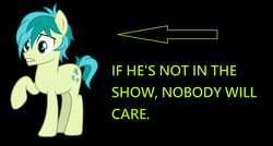 Size: 1952x1048 | Tagged: safe, sandbar, pony, g4, season 8, black background, downvote bait, male, op is a duck, op is trying to start shit, sandabuse, simple background, solo
